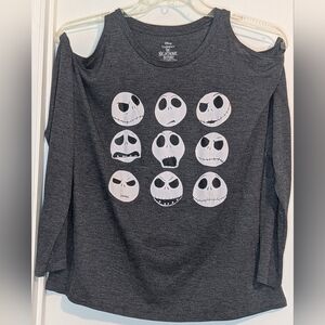 Disney Nightmare Before Christmas Gray Jack Skellington Shirt, Size XL